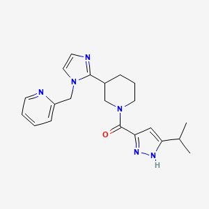 molecular formula C21H26N6O B5533836 2-[(2-{1-[(3-isopropyl-1H-pyrazol-5-yl)carbonyl]piperidin-3-yl}-1H-imidazol-1-yl)methyl]pyridine 