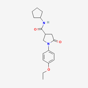 molecular formula C18H24N2O3 B5533850 N-cyclopentyl-1-(4-ethoxyphenyl)-5-oxo-3-pyrrolidinecarboxamide 