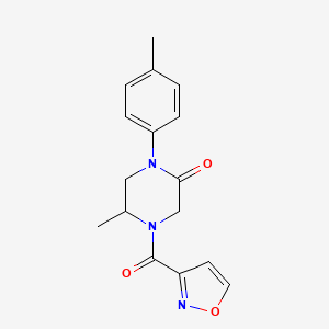 molecular formula C16H17N3O3 B5533867 4-(3-isoxazolylcarbonyl)-5-methyl-1-(4-methylphenyl)-2-piperazinone 