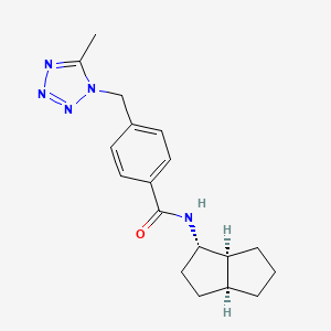 molecular formula C18H23N5O B5533893 4-[(5-methyl-1H-tetrazol-1-yl)methyl]-N-[(1S*,3aS*,6aS*)-octahydropentalen-1-yl]benzamide 