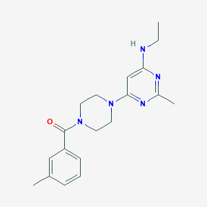 molecular formula C19H25N5O B5533908 N-ethyl-2-methyl-6-[4-(3-methylbenzoyl)-1-piperazinyl]-4-pyrimidinamine 