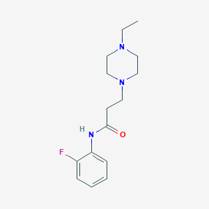 molecular formula C15H22FN3O B5533986 3-(4-ethyl-1-piperazinyl)-N-(2-fluorophenyl)propanamide 