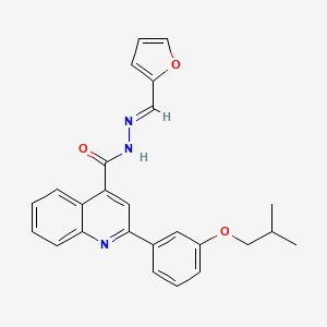 molecular formula C25H23N3O3 B5533995 N'-(2-furylmethylene)-2-(3-isobutoxyphenyl)-4-quinolinecarbohydrazide 