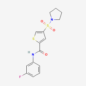 molecular formula C15H15FN2O3S2 B5534002 N-(3-fluorophenyl)-4-(1-pyrrolidinylsulfonyl)-2-thiophenecarboxamide 