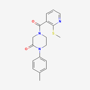 1-(4-methylphenyl)-4-{[2-(methylthio)-3-pyridinyl]carbonyl}-2-piperazinone