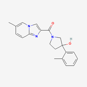 molecular formula C20H21N3O2 B5534025 1-[(6-methylimidazo[1,2-a]pyridin-2-yl)carbonyl]-3-(2-methylphenyl)-3-pyrrolidinol 