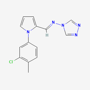 molecular formula C14H12ClN5 B5534032 N-{[1-(3-chloro-4-methylphenyl)-1H-pyrrol-2-yl]methylene}-4H-1,2,4-triazol-4-amine 
