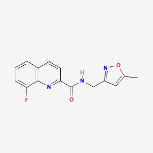 molecular formula C15H12FN3O2 B5534040 8-fluoro-N-[(5-methyl-3-isoxazolyl)methyl]-2-quinolinecarboxamide 