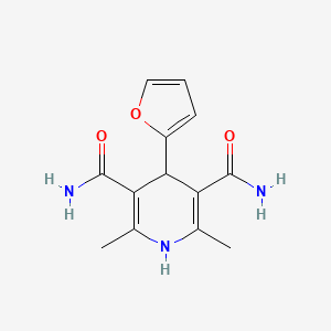 molecular formula C13H15N3O3 B5534046 4-(2-furyl)-2,6-dimethyl-1,4-dihydro-3,5-pyridinedicarboxamide 