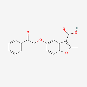molecular formula C18H14O5 B5534059 2-methyl-5-(2-oxo-2-phenylethoxy)-1-benzofuran-3-carboxylic acid CAS No. 6240-38-6