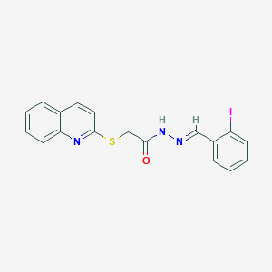 molecular formula C18H14IN3OS B5534071 N'-(2-iodobenzylidene)-2-(2-quinolinylthio)acetohydrazide 