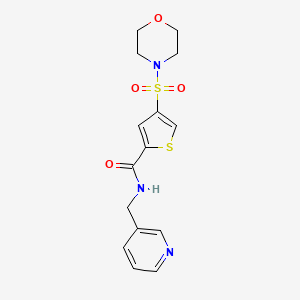 molecular formula C15H17N3O4S2 B5534094 4-(4-morpholinylsulfonyl)-N-(3-pyridinylmethyl)-2-thiophenecarboxamide 