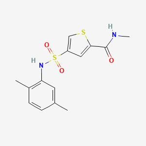 molecular formula C14H16N2O3S2 B5534101 4-{[(2,5-dimethylphenyl)amino]sulfonyl}-N-methyl-2-thiophenecarboxamide 