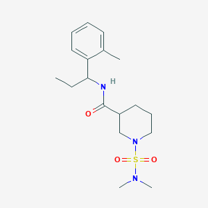 molecular formula C18H29N3O3S B5534106 1-[(dimethylamino)sulfonyl]-N-[1-(2-methylphenyl)propyl]-3-piperidinecarboxamide 