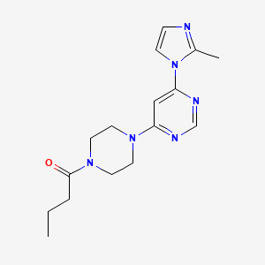 molecular formula C16H22N6O B5534120 4-(4-butyryl-1-piperazinyl)-6-(2-methyl-1H-imidazol-1-yl)pyrimidine 