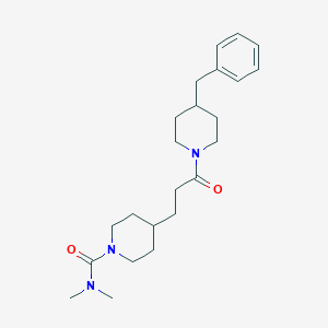 molecular formula C23H35N3O2 B5534134 4-[3-(4-benzylpiperidin-1-yl)-3-oxopropyl]-N,N-dimethylpiperidine-1-carboxamide 