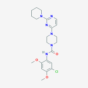 molecular formula C22H29ClN6O3 B5534142 N-(5-chloro-2,4-dimethoxyphenyl)-4-[2-(1-piperidinyl)-4-pyrimidinyl]-1-piperazinecarboxamide 
