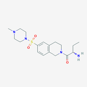 molecular formula C18H28N4O3S B5534148 ((1S)-1-{[6-[(4-methylpiperazin-1-yl)sulfonyl]-3,4-dihydroisoquinolin-2(1H)-yl]carbonyl}propyl)amine 