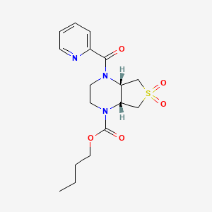 molecular formula C17H23N3O5S B5534177 butyl (4aS*,7aR*)-4-(2-pyridinylcarbonyl)hexahydrothieno[3,4-b]pyrazine-1(2H)-carboxylate 6,6-dioxide 