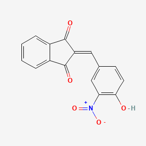 molecular formula C16H9NO5 B5534213 2-(4-hydroxy-3-nitrobenzylidene)-1H-indene-1,3(2H)-dione 