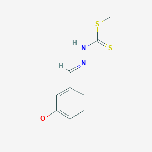 molecular formula C10H12N2OS2 B5534214 methyl 2-(3-methoxybenzylidene)hydrazinecarbodithioate 