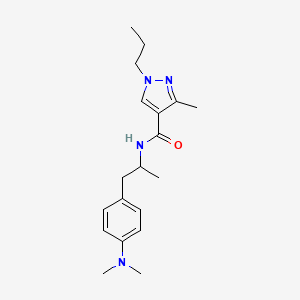 molecular formula C19H28N4O B5534245 N-{2-[4-(dimethylamino)phenyl]-1-methylethyl}-3-methyl-1-propyl-1H-pyrazole-4-carboxamide 