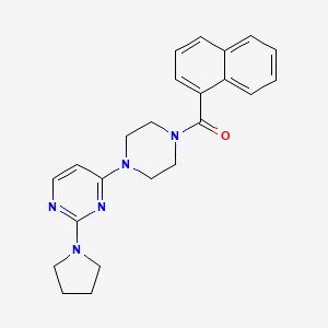 molecular formula C23H25N5O B5534246 4-[4-(1-naphthoyl)-1-piperazinyl]-2-(1-pyrrolidinyl)pyrimidine 