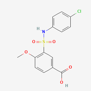 molecular formula C14H12ClNO5S B5534268 3-{[(4-chlorophenyl)amino]sulfonyl}-4-methoxybenzoic acid 