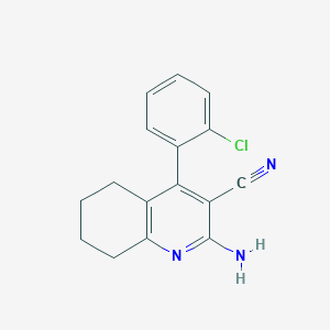 molecular formula C16H14ClN3 B5534297 2-amino-4-(2-chlorophenyl)-5,6,7,8-tetrahydro-3-quinolinecarbonitrile 