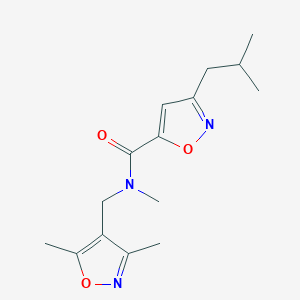 molecular formula C15H21N3O3 B5534309 N-[(3,5-dimethyl-4-isoxazolyl)methyl]-3-isobutyl-N-methyl-5-isoxazolecarboxamide 