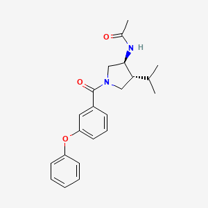 molecular formula C22H26N2O3 B5534315 N-[(3S*,4R*)-4-isopropyl-1-(3-phenoxybenzoyl)-3-pyrrolidinyl]acetamide 