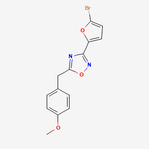 molecular formula C14H11BrN2O3 B5534338 3-(5-bromo-2-furyl)-5-(4-methoxybenzyl)-1,2,4-oxadiazole 