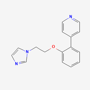 molecular formula C16H15N3O B5534354 4-{2-[2-(1H-imidazol-1-yl)ethoxy]phenyl}pyridine 