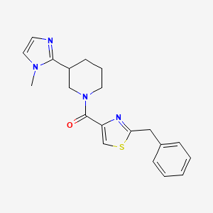 molecular formula C20H22N4OS B5534358 1-[(2-benzyl-1,3-thiazol-4-yl)carbonyl]-3-(1-methyl-1H-imidazol-2-yl)piperidine 