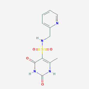 molecular formula C11H12N4O4S B5534365 6-methyl-2,4-dioxo-N-(pyridin-2-ylmethyl)-1,2,3,4-tetrahydropyrimidine-5-sulfonamide 