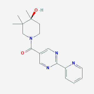 molecular formula C18H22N4O2 B5534369 (4S*)-3,3,4-trimethyl-1-[(2-pyridin-2-ylpyrimidin-5-yl)carbonyl]piperidin-4-ol 
