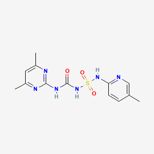 molecular formula C13H16N6O3S B5534373 N-{[(4,6-dimethyl-2-pyrimidinyl)amino]carbonyl}-N'-(5-methyl-2-pyridinyl)sulfamide 