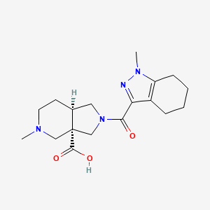 molecular formula C18H26N4O3 B5534406 (3aS*,7aR*)-5-methyl-2-[(1-methyl-4,5,6,7-tetrahydro-1H-indazol-3-yl)carbonyl]octahydro-3aH-pyrrolo[3,4-c]pyridine-3a-carboxylic acid 