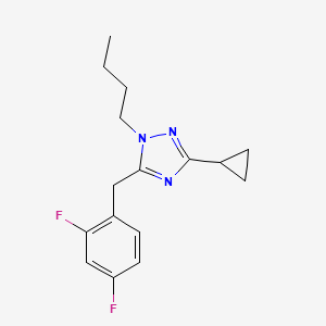 molecular formula C16H19F2N3 B5534432 1-butyl-3-cyclopropyl-5-(2,4-difluorobenzyl)-1H-1,2,4-triazole 