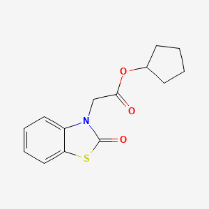molecular formula C14H15NO3S B5534438 cyclopentyl (2-oxo-1,3-benzothiazol-3(2H)-yl)acetate 