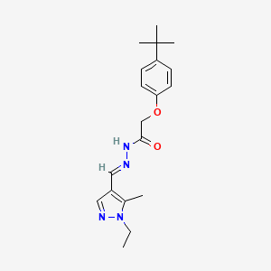molecular formula C19H26N4O2 B5534455 2-(4-tert-butylphenoxy)-N'-[(1-ethyl-5-methyl-1H-pyrazol-4-yl)methylene]acetohydrazide 