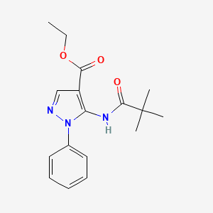 molecular formula C17H21N3O3 B5534470 ethyl 5-[(2,2-dimethylpropanoyl)amino]-1-phenyl-1H-pyrazole-4-carboxylate 