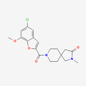molecular formula C19H21ClN2O4 B5534479 8-[(5-chloro-7-methoxy-1-benzofuran-2-yl)carbonyl]-2-methyl-2,8-diazaspiro[4.5]decan-3-one 