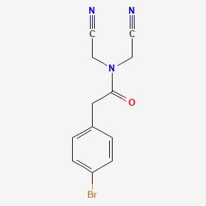 molecular formula C12H10BrN3O B5534560 2-(4-bromophenyl)-N,N-bis(cyanomethyl)acetamide 