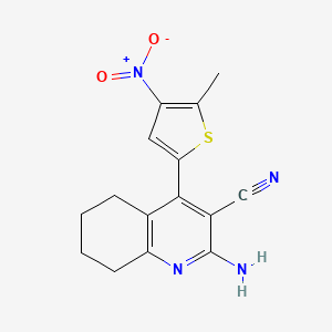 molecular formula C15H14N4O2S B5534588 2-amino-4-(5-methyl-4-nitro-2-thienyl)-5,6,7,8-tetrahydro-3-quinolinecarbonitrile 
