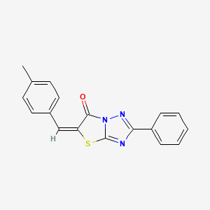 molecular formula C18H13N3OS B5534632 5-(4-methylbenzylidene)-2-phenyl[1,3]thiazolo[3,2-b][1,2,4]triazol-6(5H)-one 
