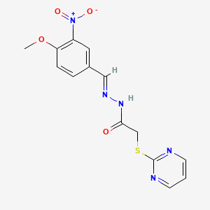 molecular formula C14H13N5O4S B5534640 N'-(4-methoxy-3-nitrobenzylidene)-2-(2-pyrimidinylthio)acetohydrazide 
