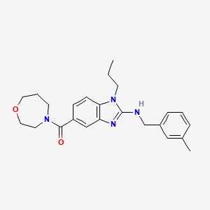 molecular formula C24H30N4O2 B5534658 N-(3-methylbenzyl)-5-(1,4-oxazepan-4-ylcarbonyl)-1-propyl-1H-benzimidazol-2-amine 