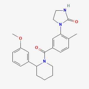 molecular formula C23H27N3O3 B5534662 1-(5-{[2-(3-methoxyphenyl)-1-piperidinyl]carbonyl}-2-methylphenyl)-2-imidazolidinone 