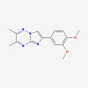 molecular formula C15H16N4O2 B5534669 6-(3,4-dimethoxyphenyl)-2,3-dimethylimidazo[1,2-b][1,2,4]triazine 